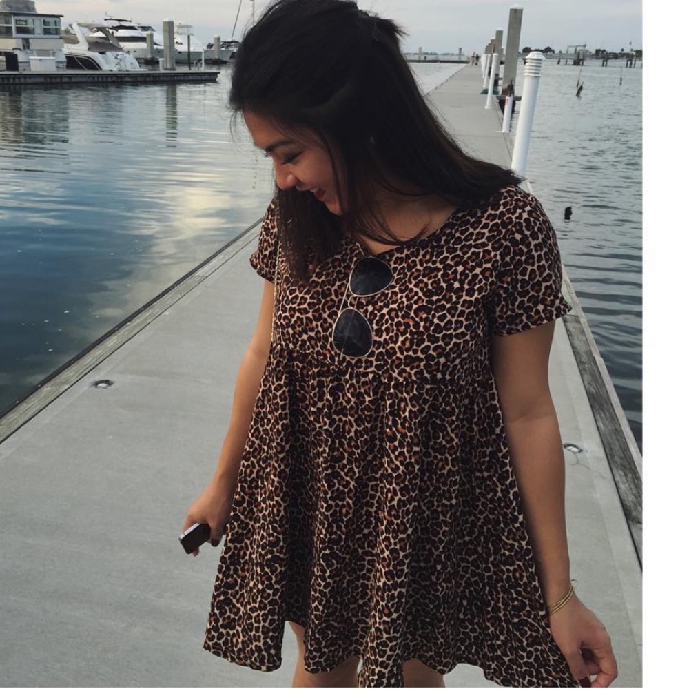 American apparel babydoll cheetah print dress